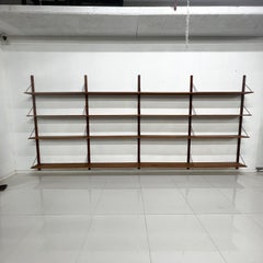 1960s Modern Style of Poul Cadovius Teak Shelves Five Bay Wall Unit System