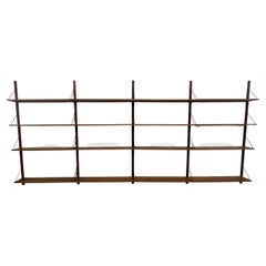 1960s Modern Style of Poul Cadovius Teak Shelves Five Bay Wall Unit System