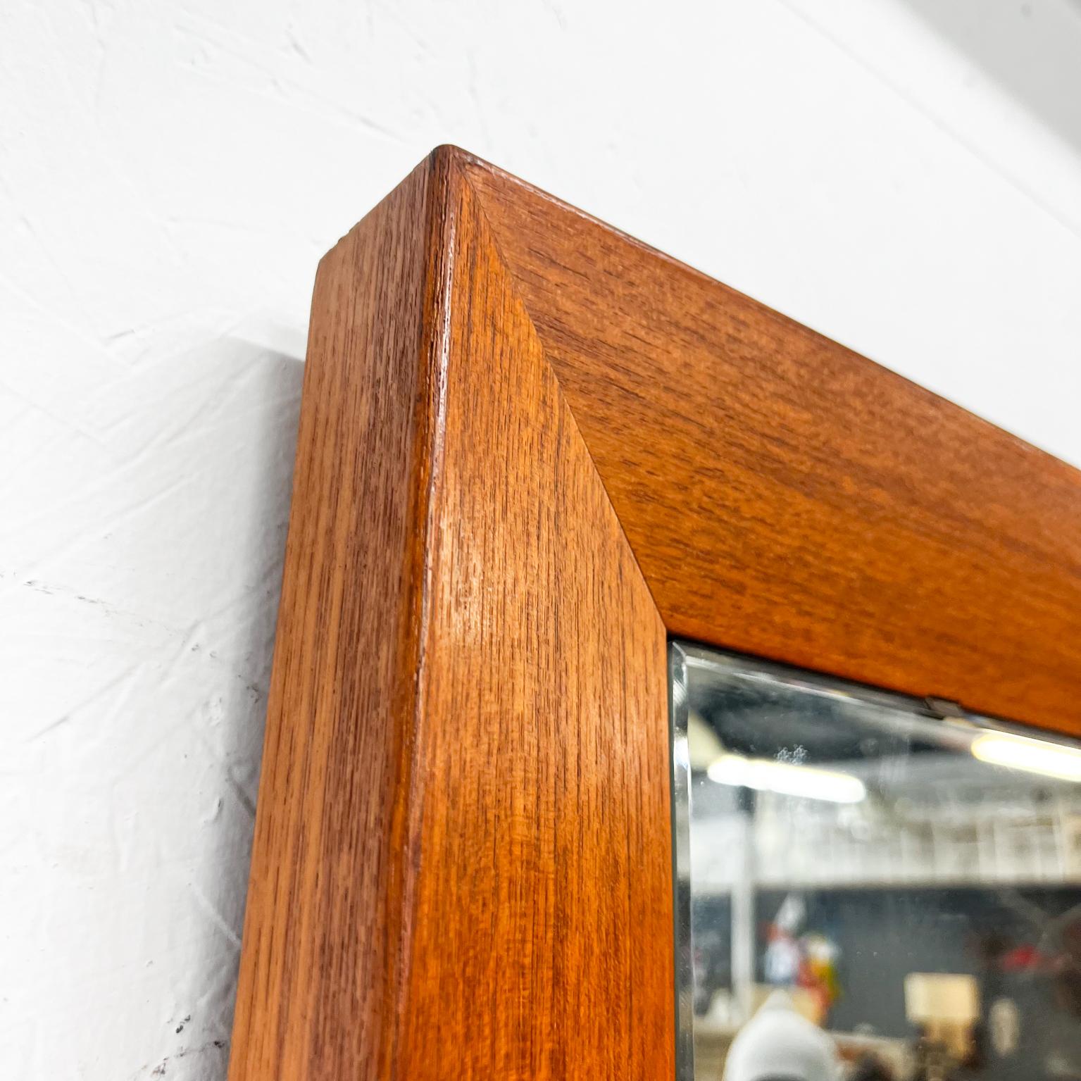 1960s Modern Teak and Sapele Wood Framed Wall Mirror For Sale 4