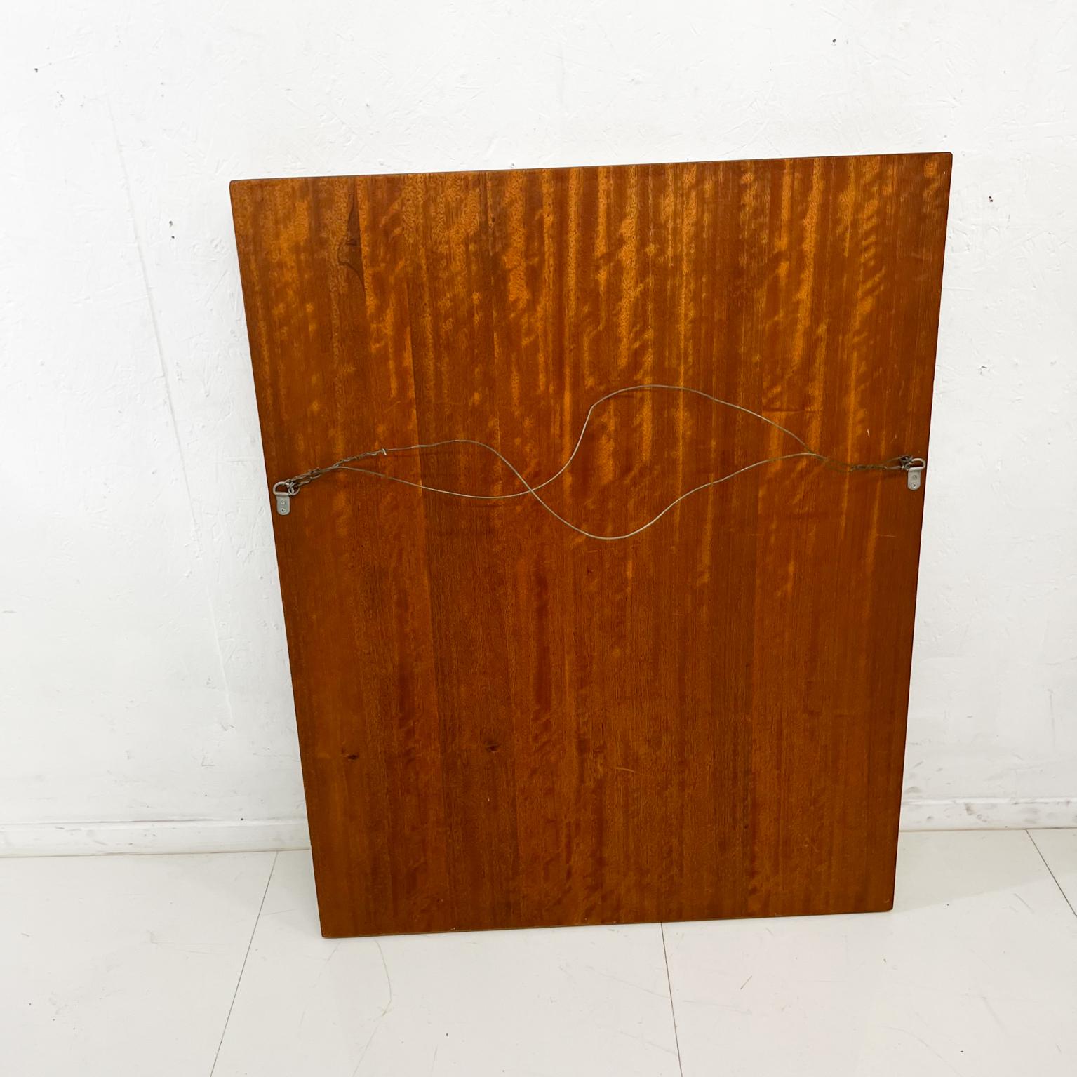 1960s Modern Teak and Sapele Wood Framed Wall Mirror For Sale 8