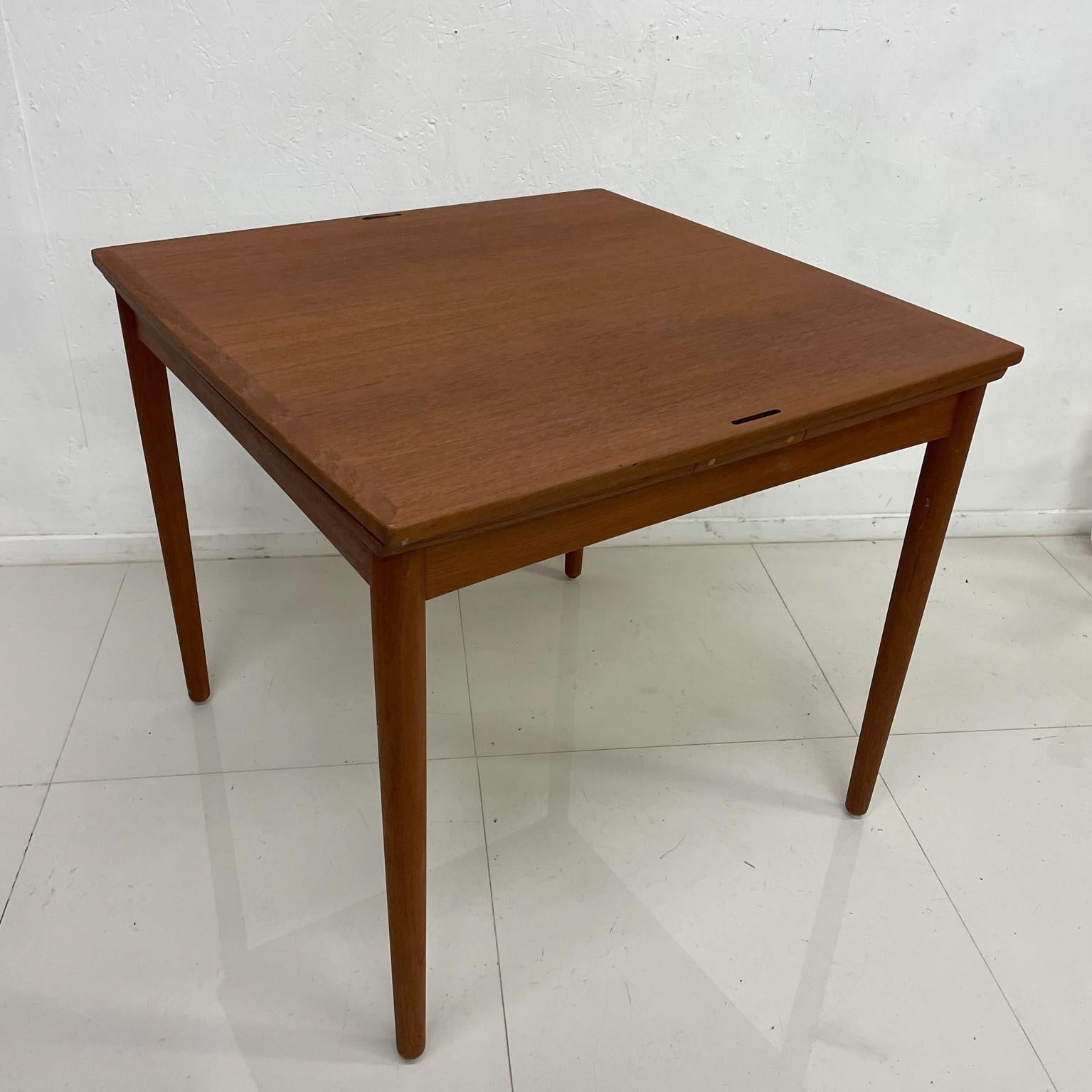 1960s Modern Teakwood Card Table Reversible Top Gaming Denmark In Good Condition In Chula Vista, CA