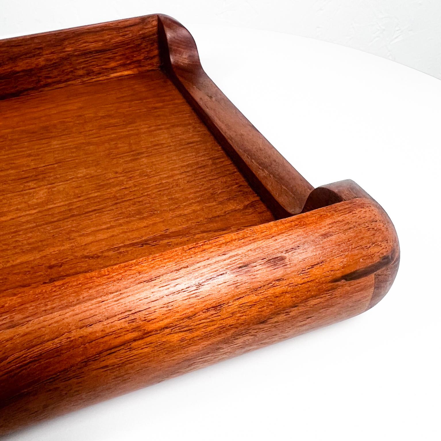 1960s Modern Teak Wood Office Desk Letter File Tray For Sale at 1stDibs