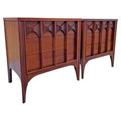 Comodini Kent Coffey Perspecta in stile Brasilia, coppia di Comodini Moderni Vintage del 1960