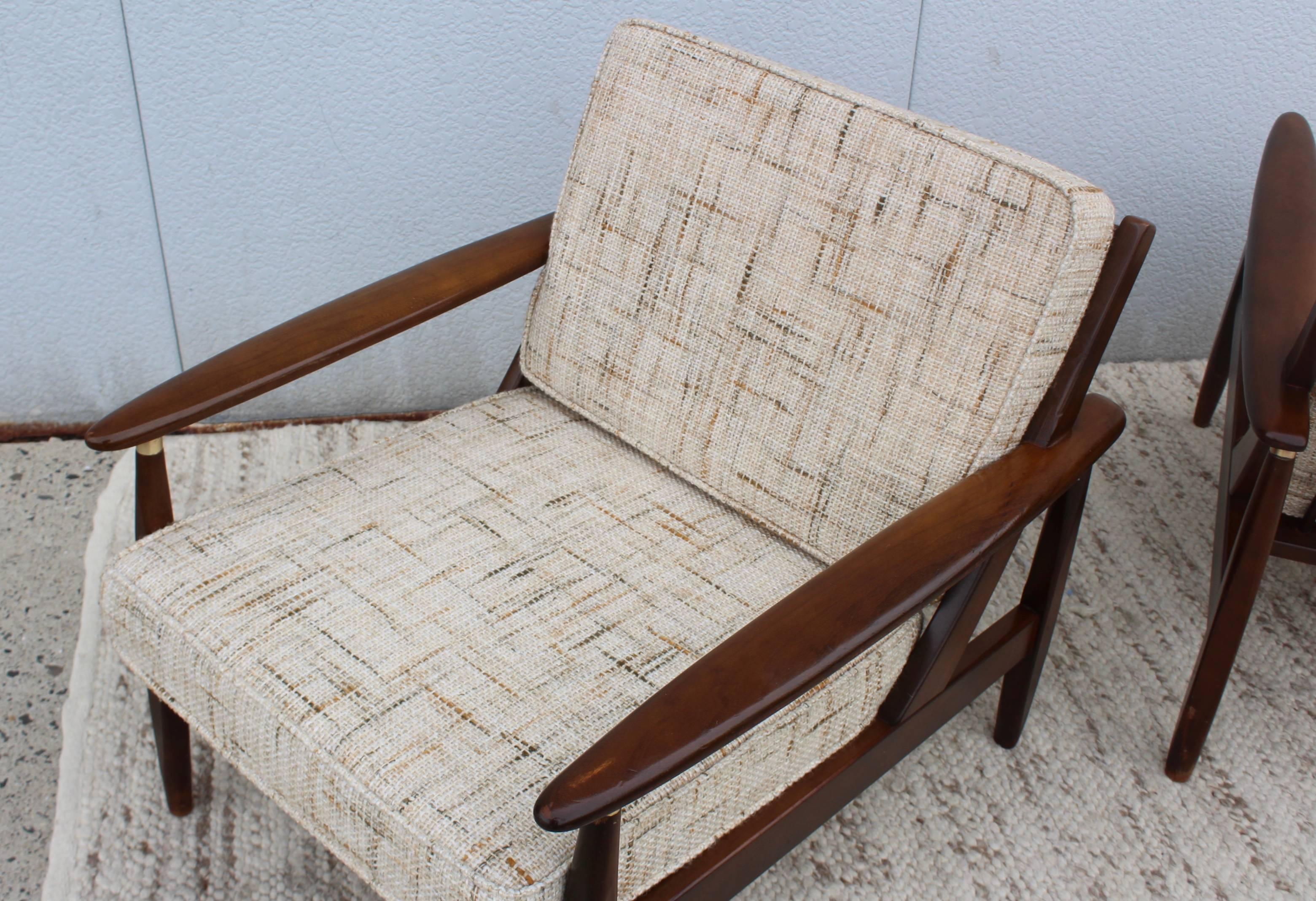 1960s Modern Walnut Lounge Chairs 5