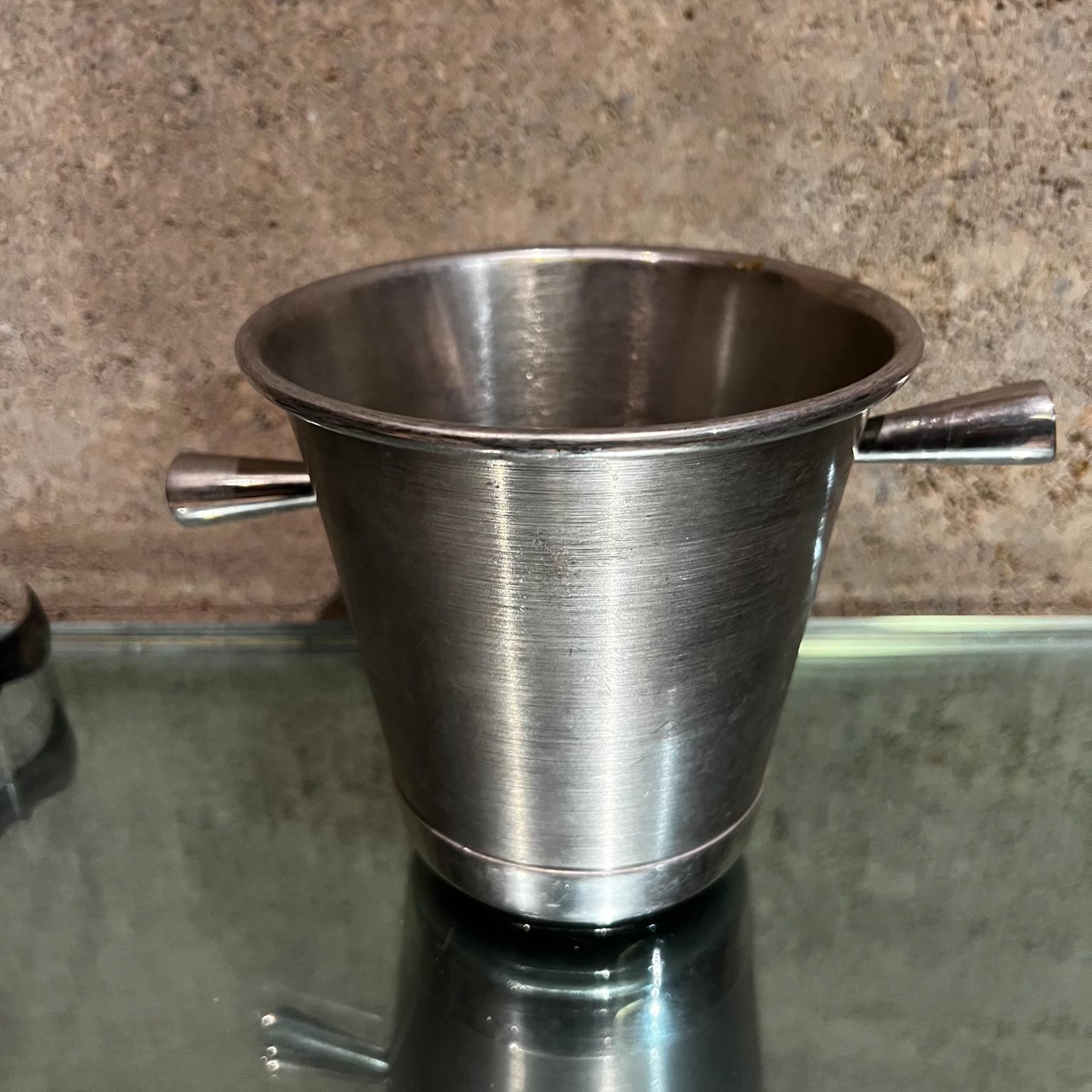 Mid-20th Century 1960s Modernism Genesis Vintage Silverplate Ice Bucket with Tongs Mexico For Sale