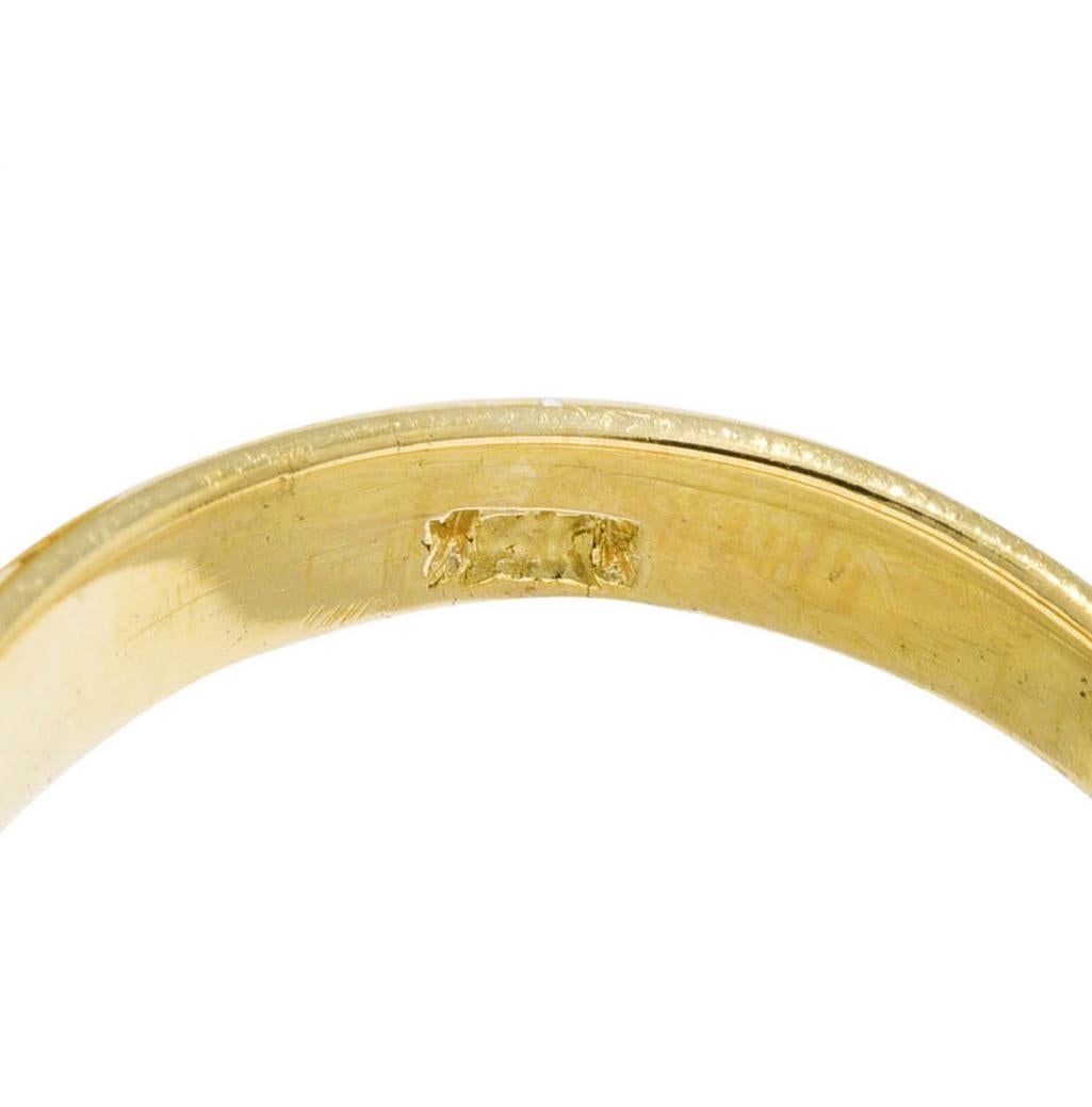 Women's or Men's 1960's Modernist 0.45 Carat Diamond 14 Karat Yellow Gold Fidget Spinner Ring