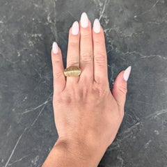 1960's Modernist 18 Karat Yellow Gold Wire Wrapped Domed Vintage Ring