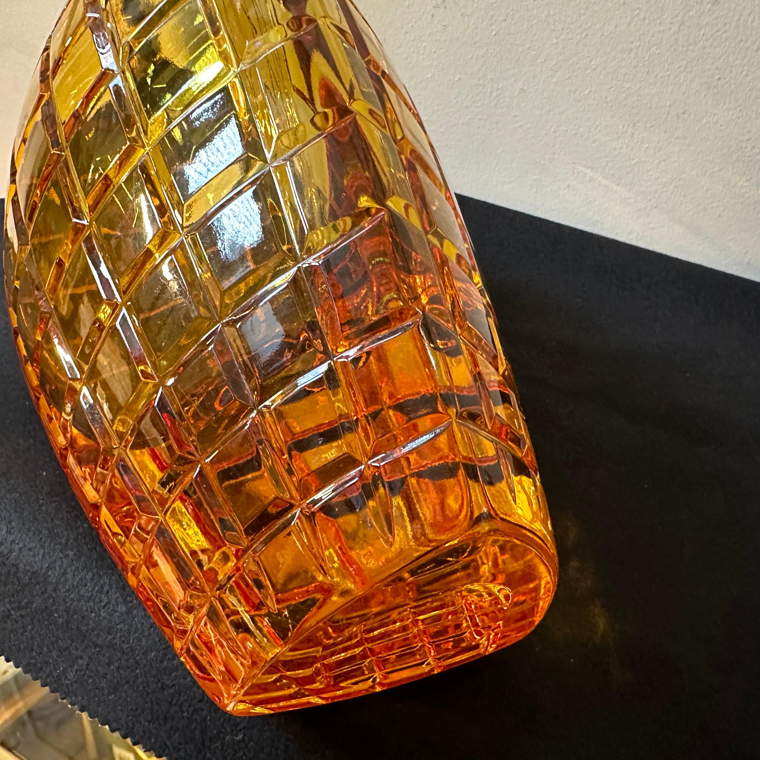 1960s Modernist Amber Glass Belgian Vase by Val Saint Lambert For Sale 5