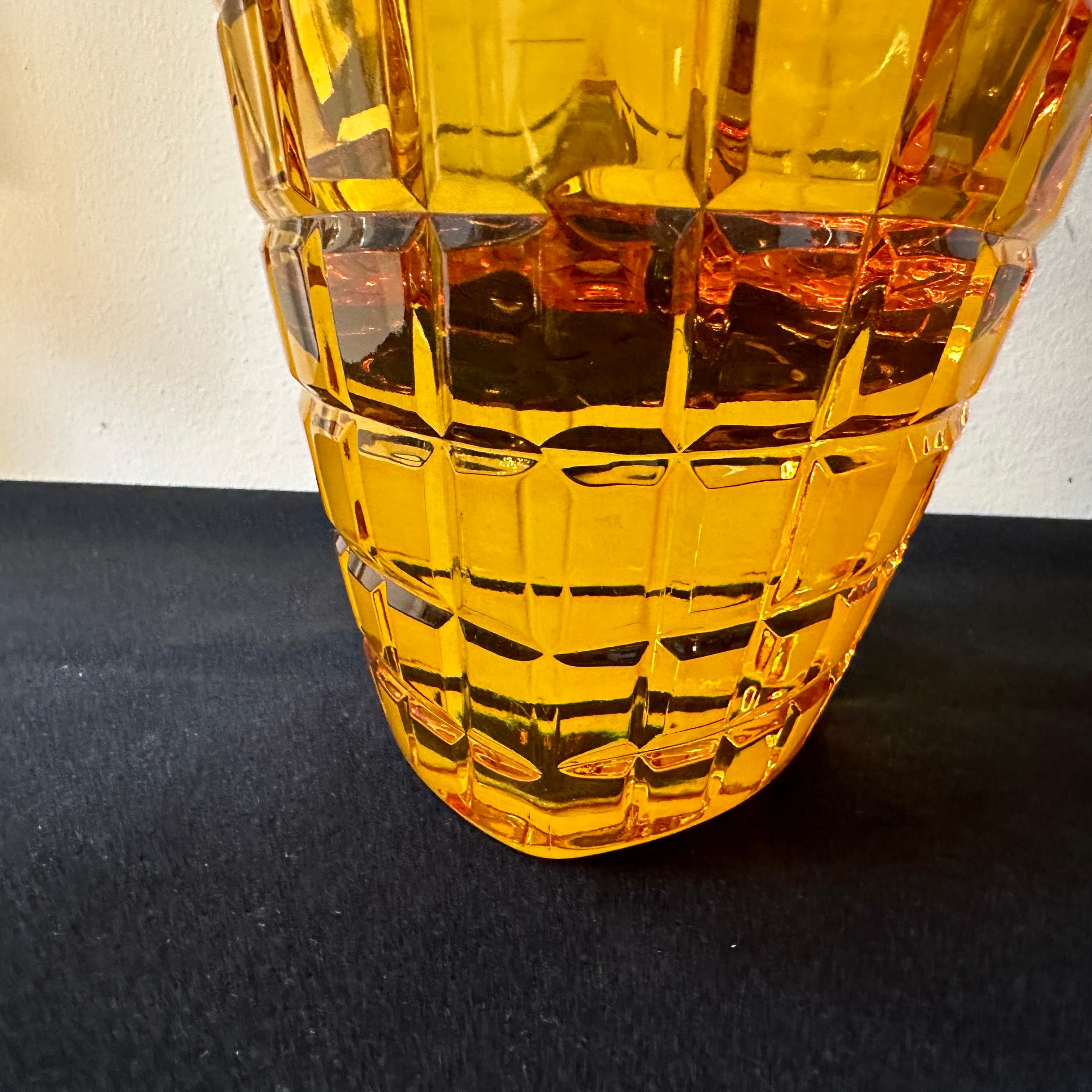 1960s Modernist Amber Glass Belgian Vase by Val Saint Lambert For Sale 3