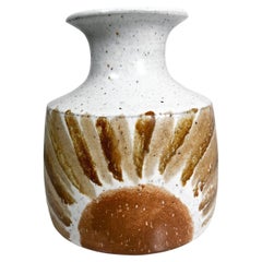1960s Modernist Art Studio Pottery Speckled Flower Vase