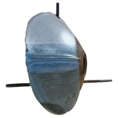 1960s Modernist Blue Bird Feeder Ceramic Art Pottery