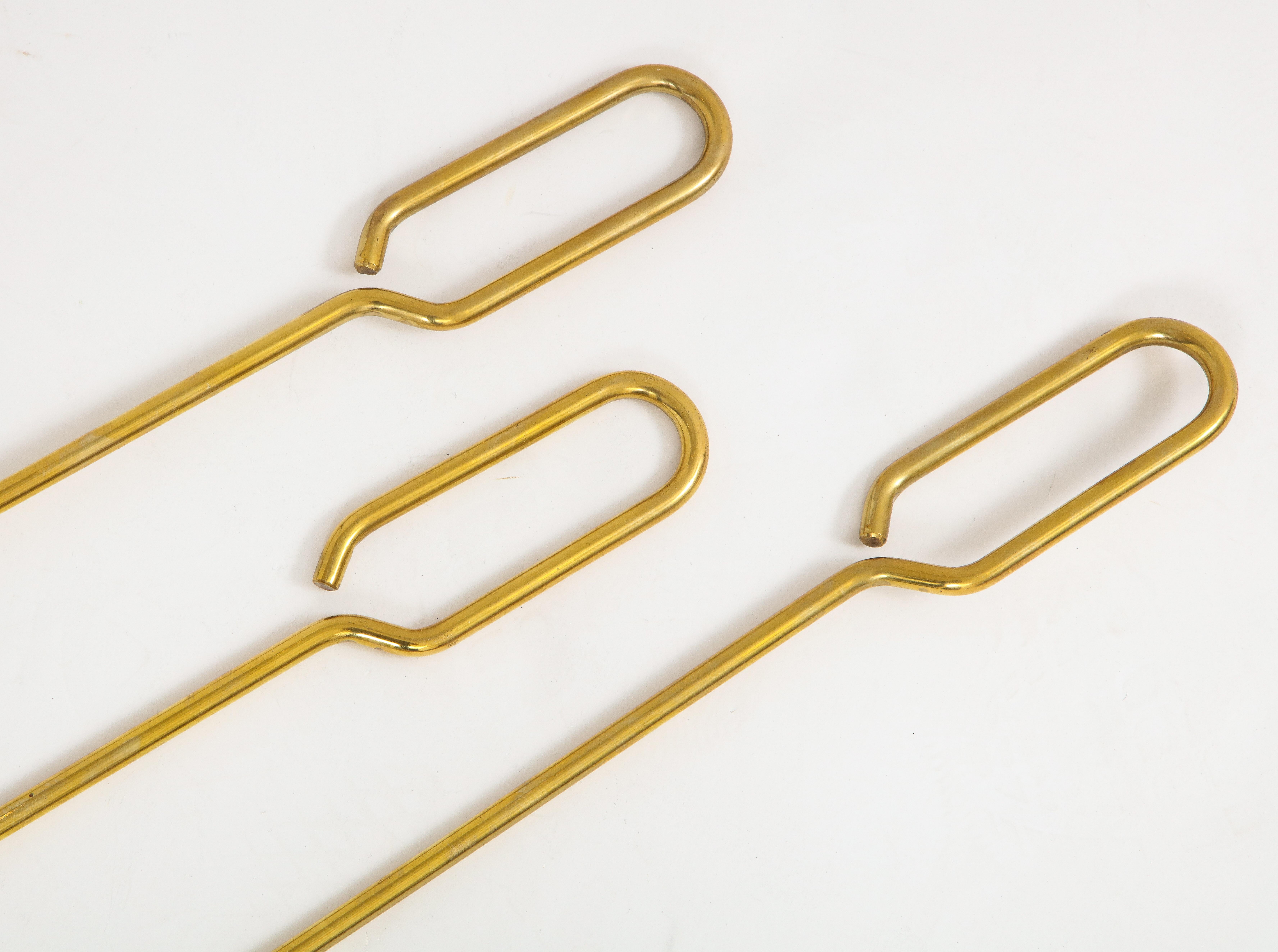 1960s Modernist Brass Fireplace Tools For Sale 9