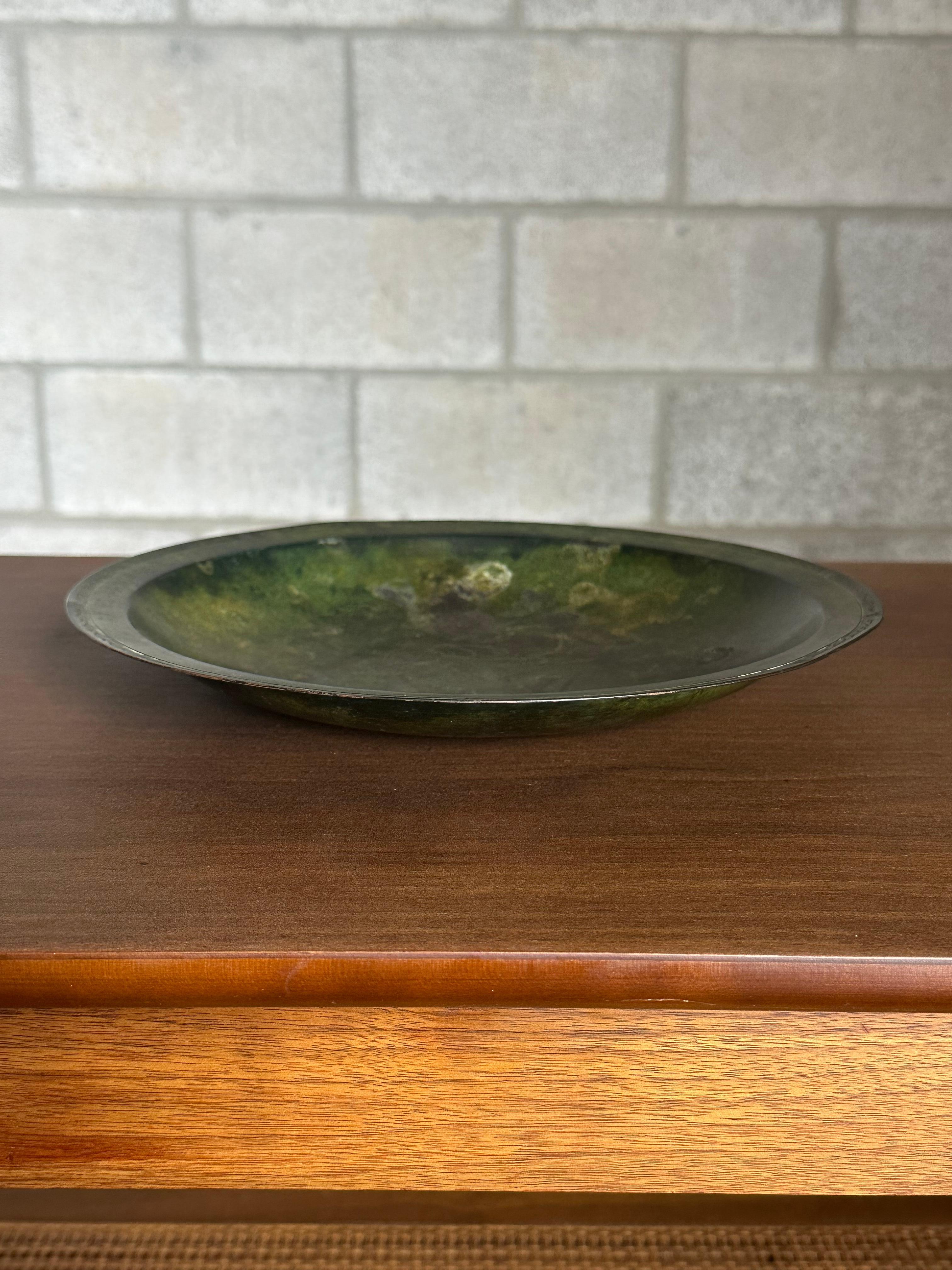 Mid-Century Modern 1960s Modernist Bronze Low Bowl, Sweden For Sale