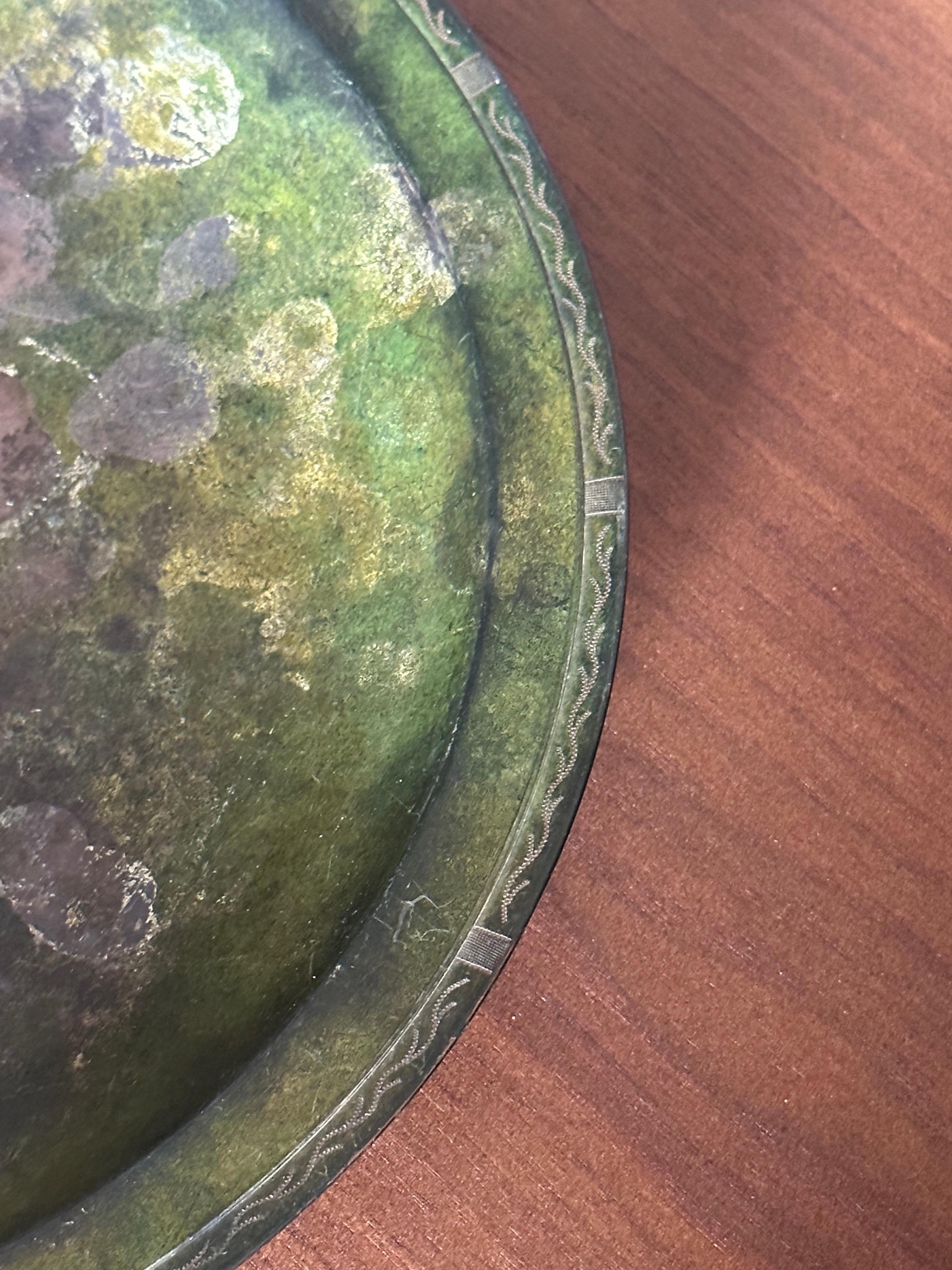 1960s Modernist Bronze Low Bowl, Sweden In Fair Condition For Sale In St.Petersburg, FL