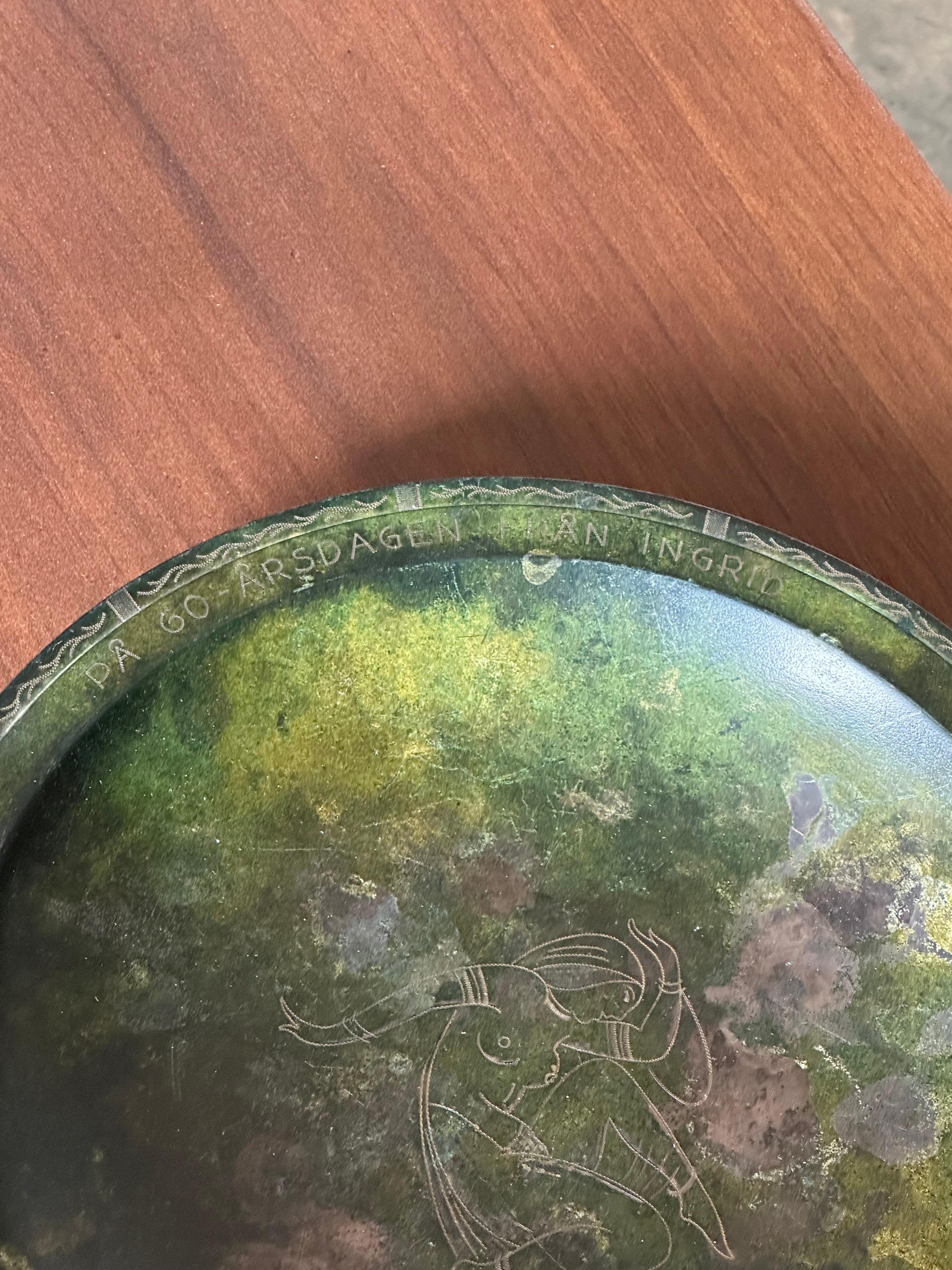 1960s Modernist Bronze Low Bowl, Sweden For Sale 2