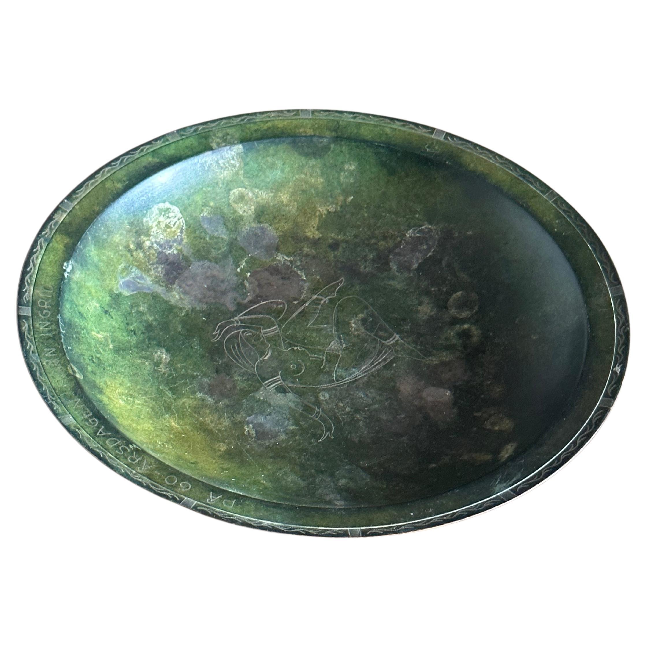 1960s Modernist Bronze Low Bowl, Sweden