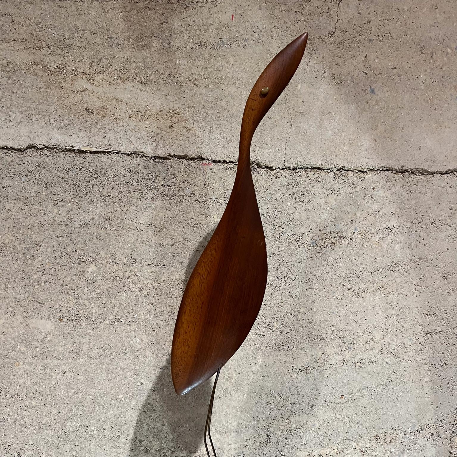 Mid-Century Modern 1960s Modernist Carved Wood Egret Bird Sculpture K & P For Sale