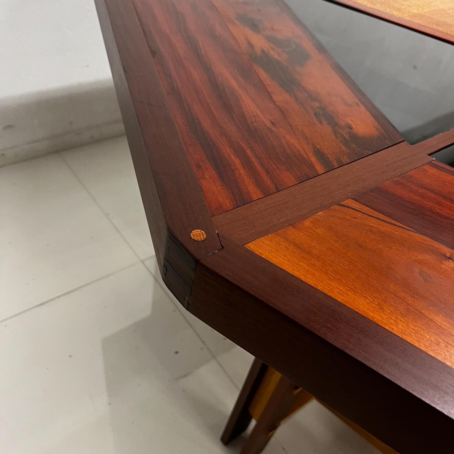 1960s Modernist Custom Design Dining Table Elaborate Solid Wood Marquetry For Sale 4