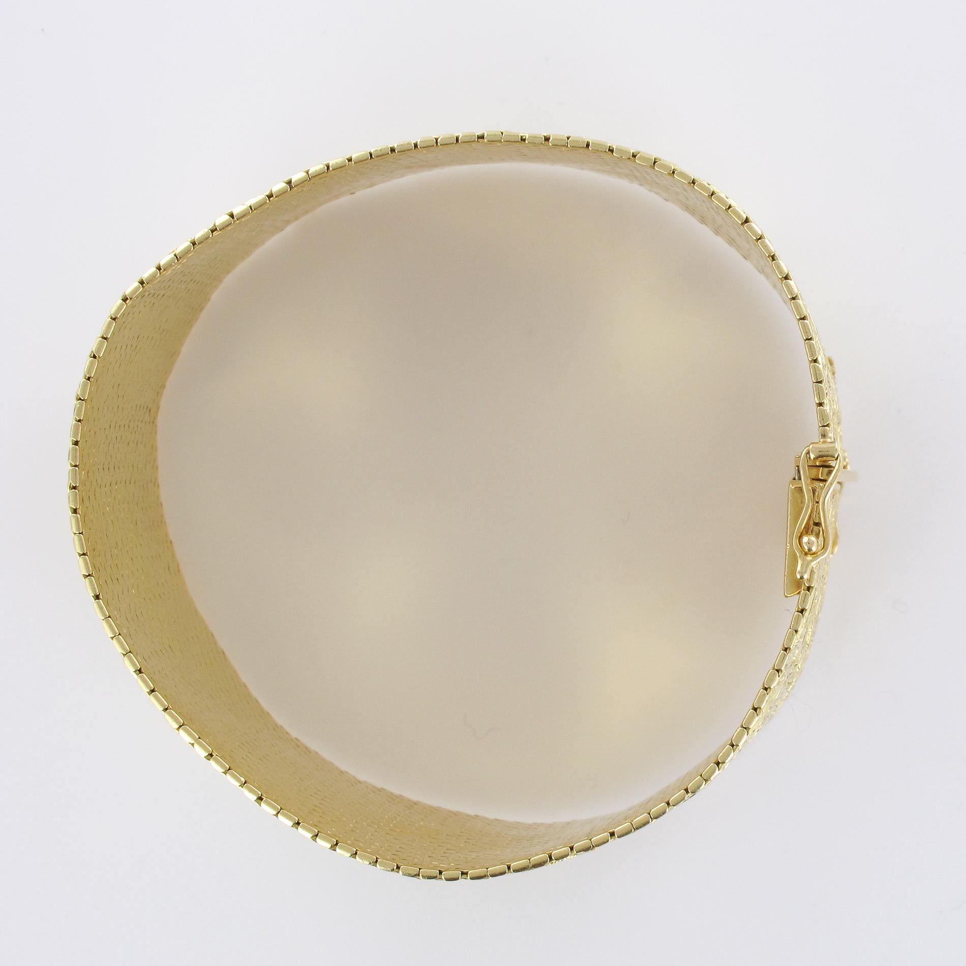 Bracelet ruban en or jaune 18 carats dcor de style moderniste, annes 1960 en vente 8