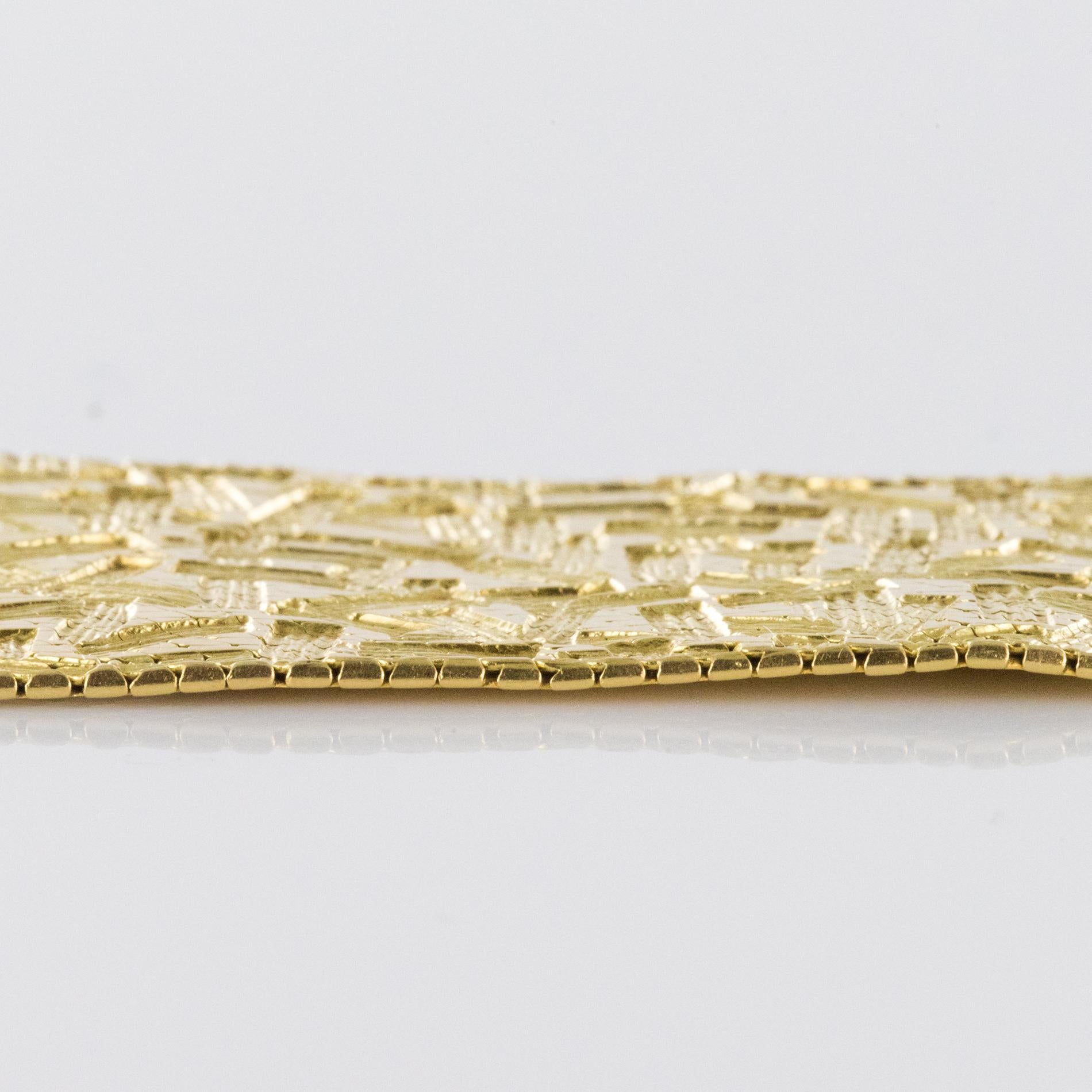 1960s Modernist Decor 18 Karat Yellow Gold Ribbon Bracelet For Sale 6