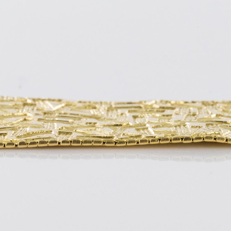 1960s Modernist Decor 18 Karat Yellow Gold Ribbon Bracelet For Sale 9