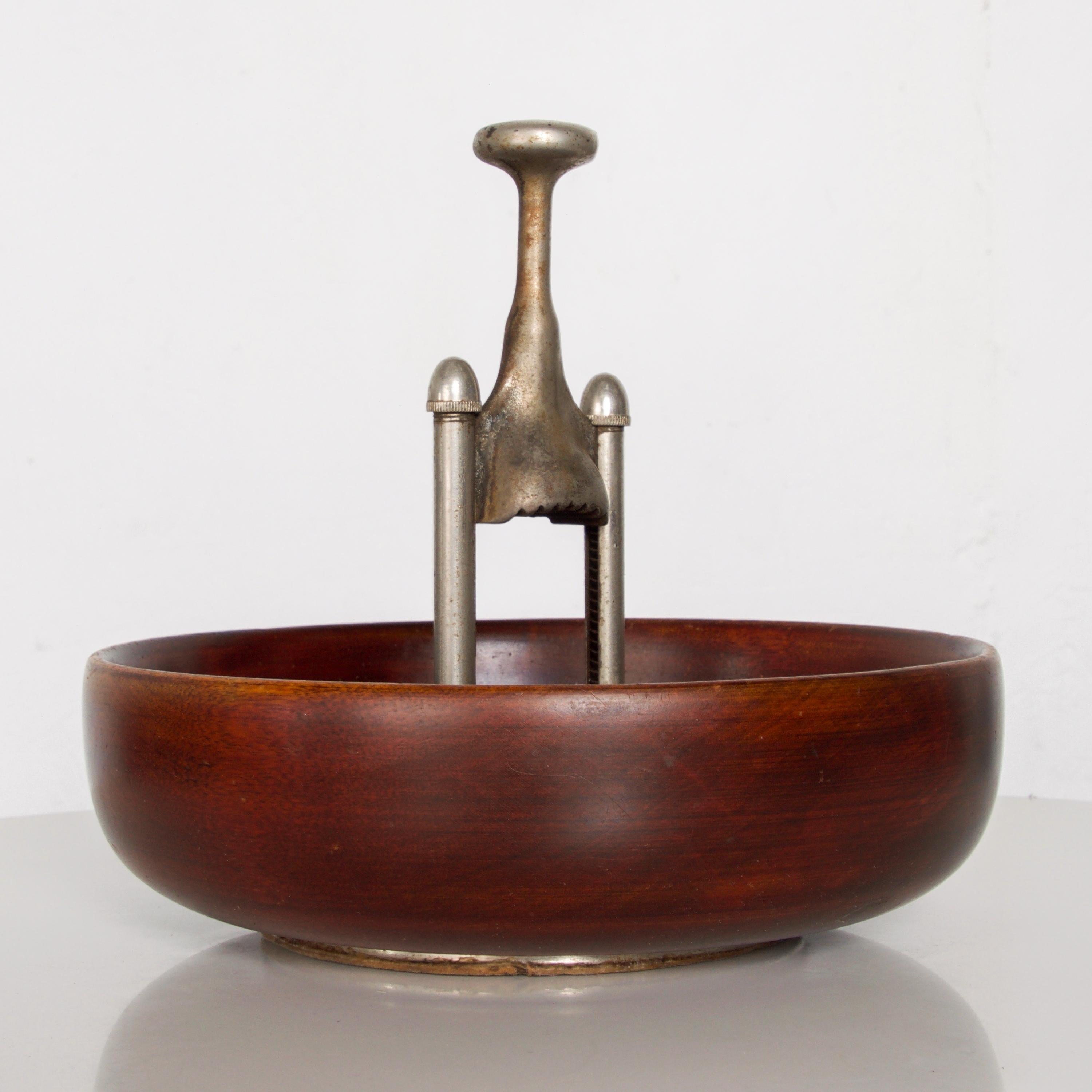 vintage wooden nut bowl