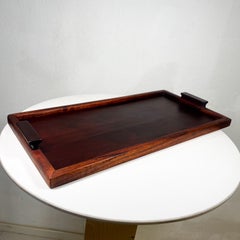 1960s Modernist Exotic Solid Wood Tray after Jean Gillon Wood Art