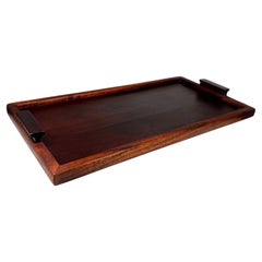 1960s Modernist Exotic Solid Wood Tray after Jean Gillon Wood Art