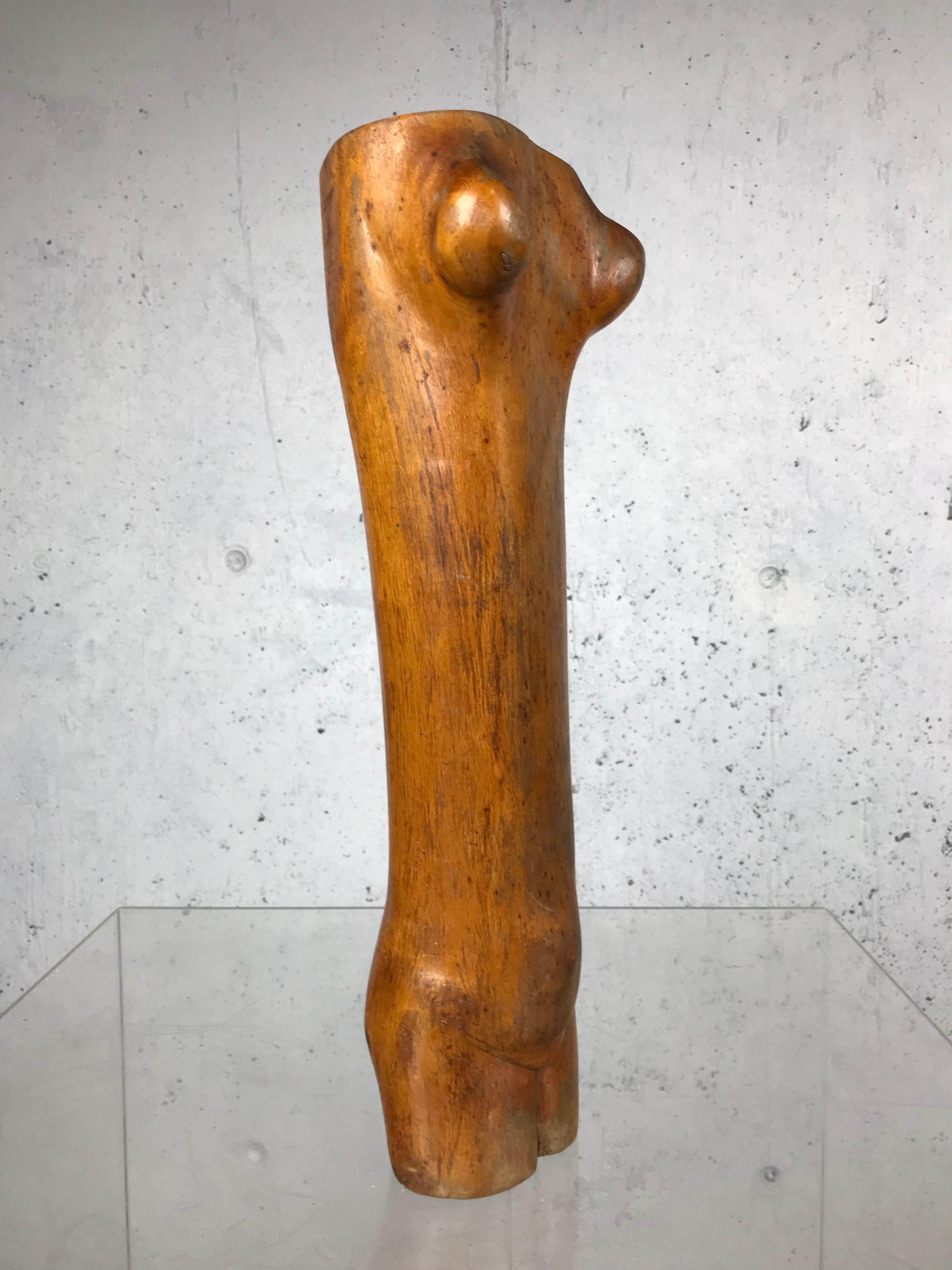1960s Modernist Female Torso Wood Sculpture Bust Mid Century Modern Art 7