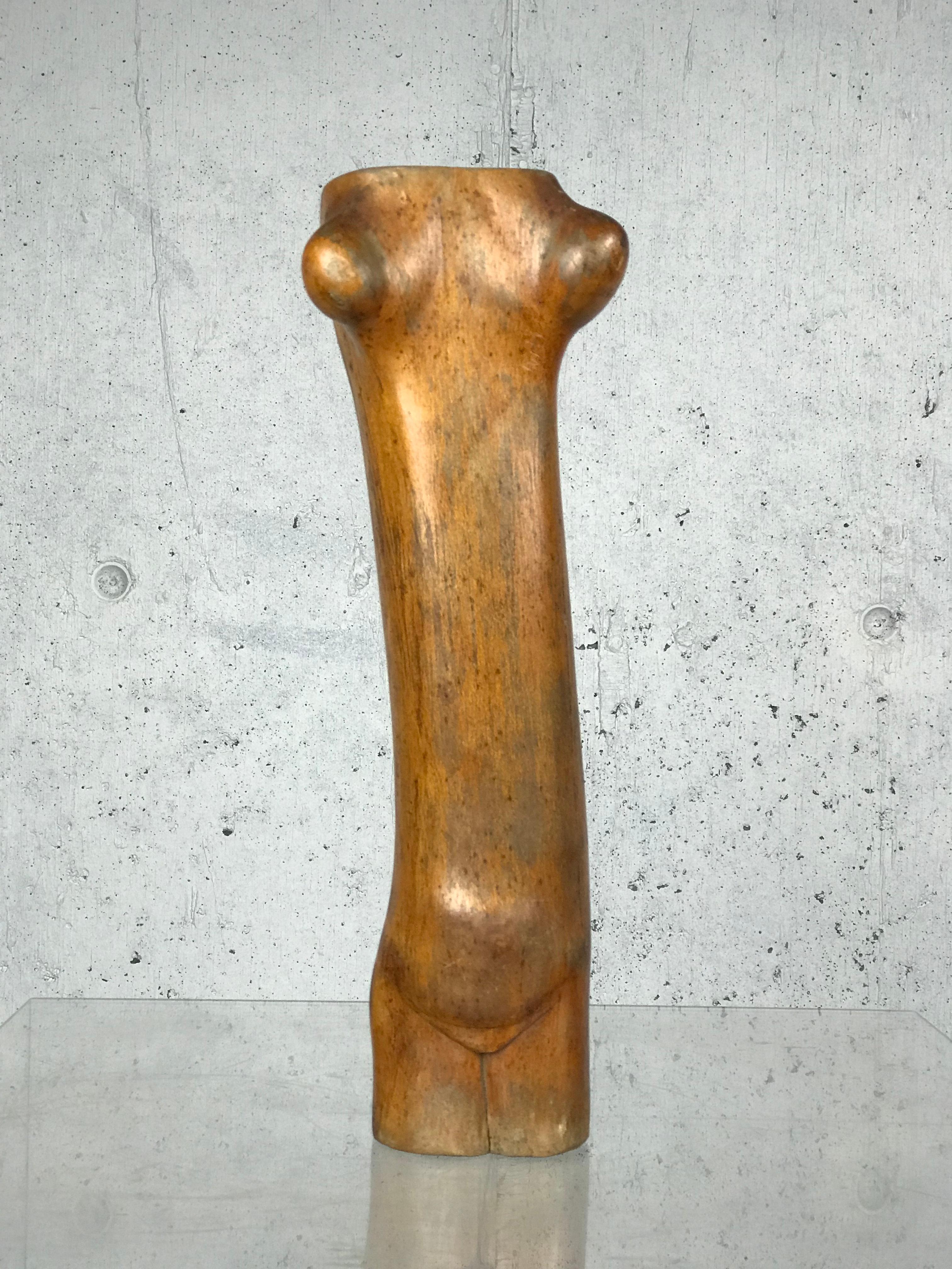 1960s Modernist Female Torso Wood Sculpture Bust Mid Century Modern Art 11