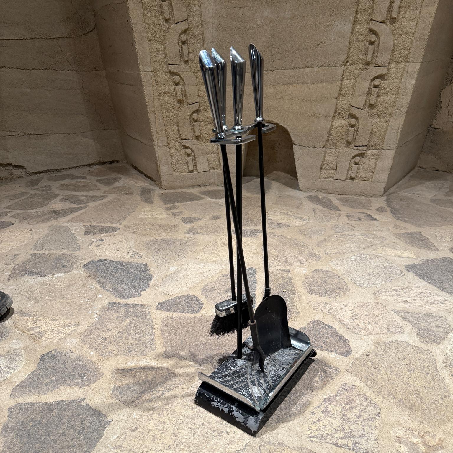 1960s Modernist Fireplace Tool Set For Sale 4