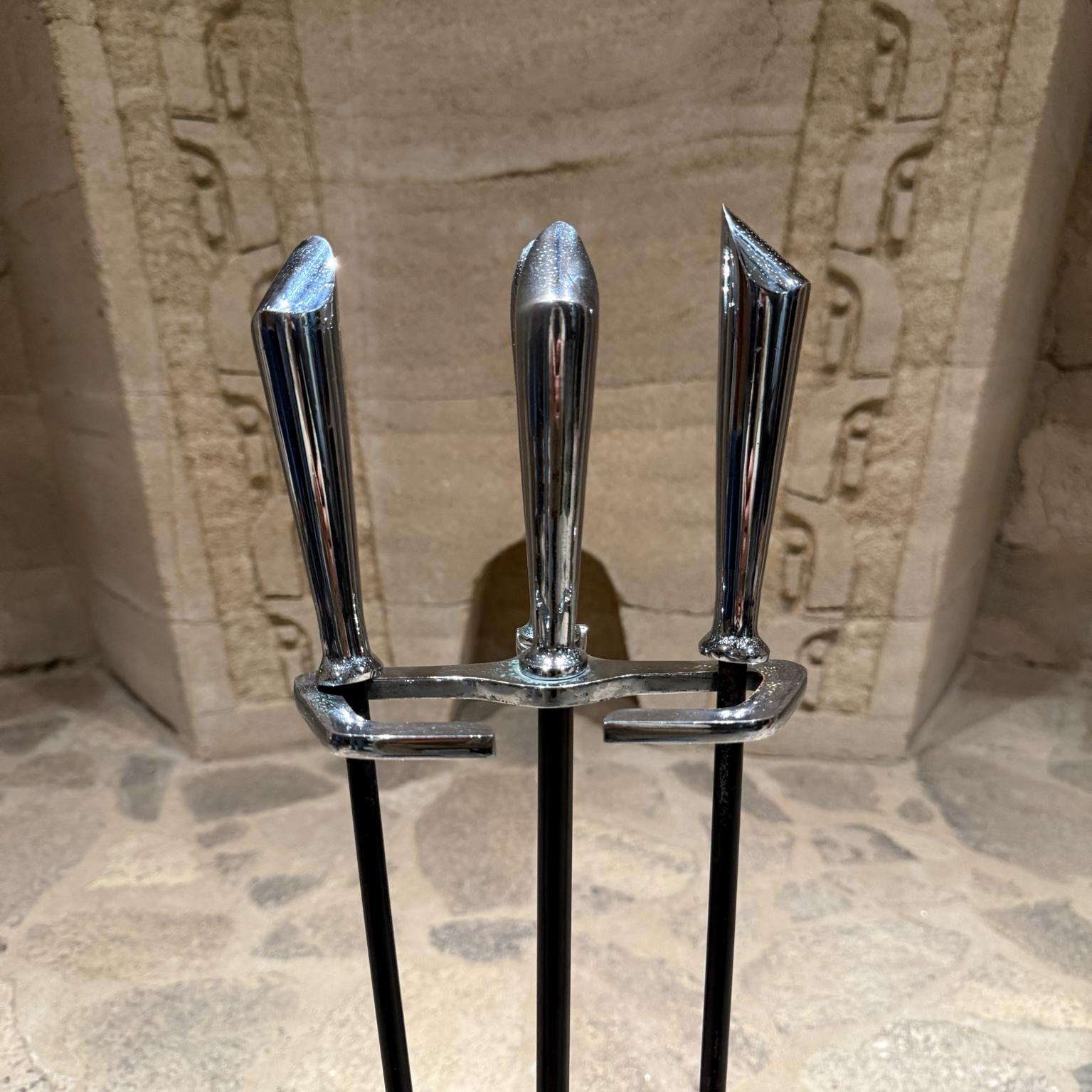 Mid-20th Century 1960s Modernist Fireplace Tool Set For Sale