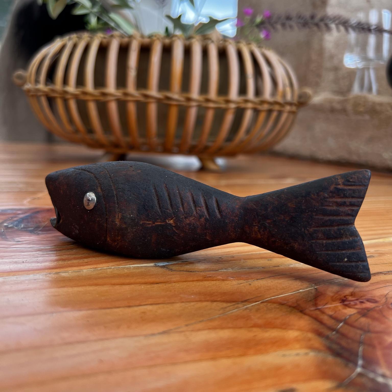 Mid-Century Modern 1960s Modernist Fish Handcrafted Wood Bottle Opener Mexico