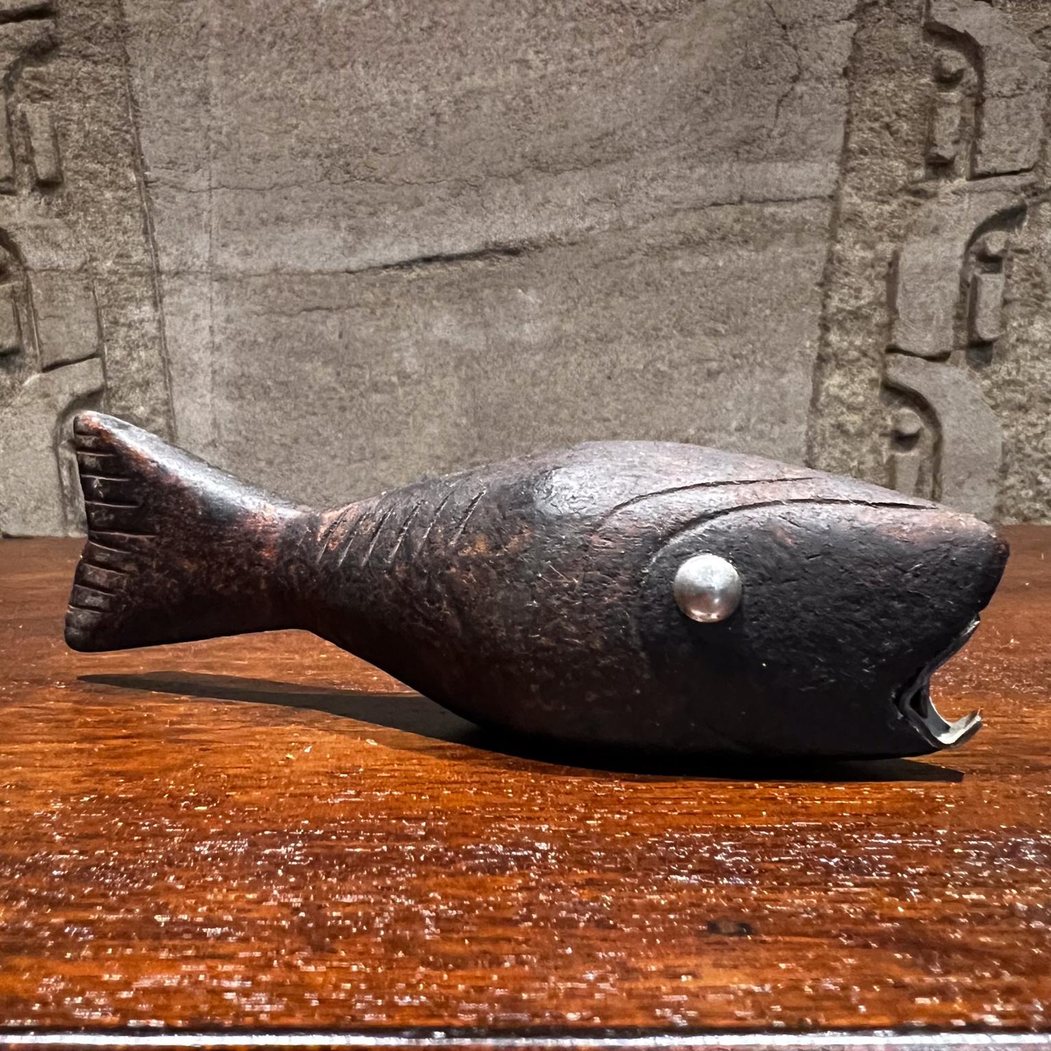 Mid-20th Century 1960s Modernist Fish Handcrafted Wood Bottle Opener Mexico