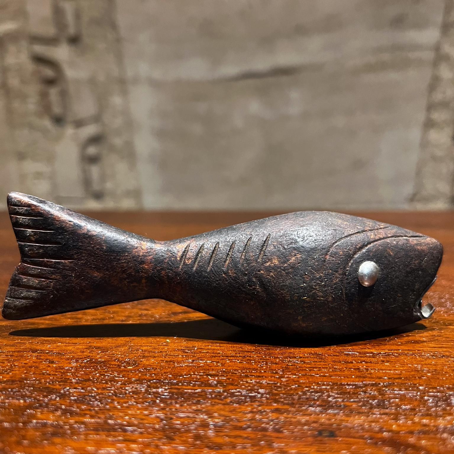 1960s Modernist Fish Handcrafted Wood Bottle Opener Mexico 1