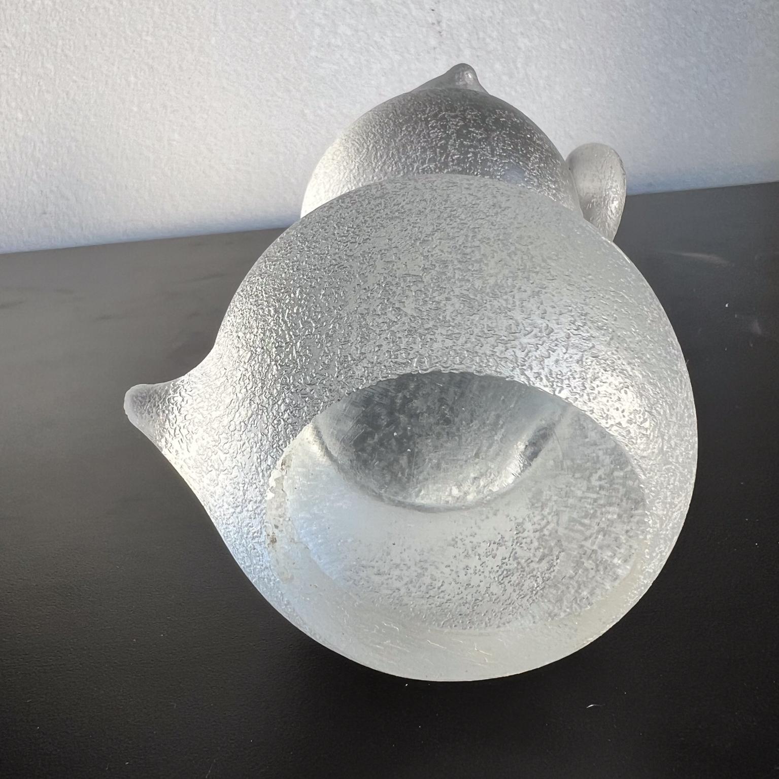Presse-papiers hibou en verre dépoli moderniste des années 1960 7