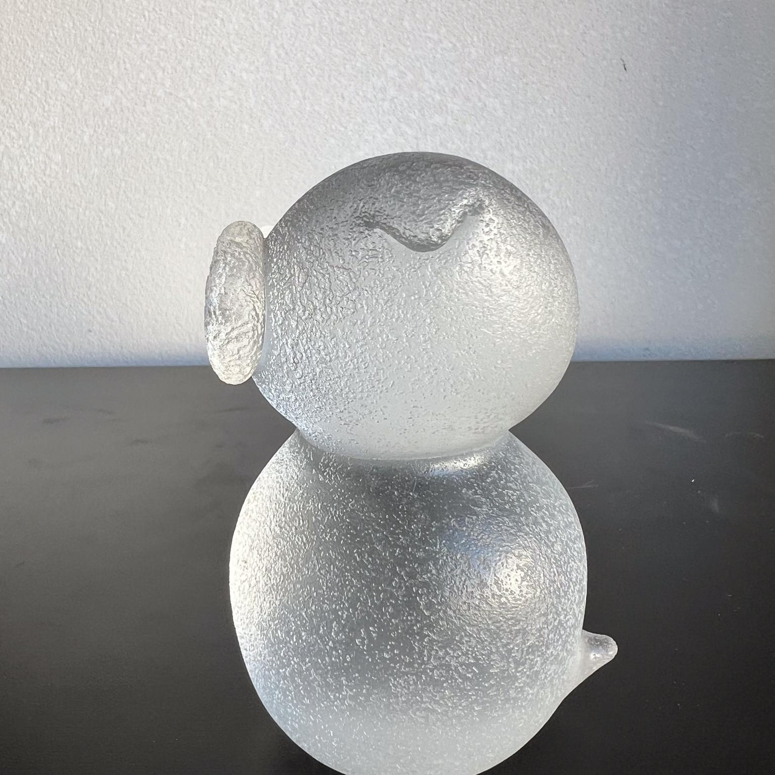 Presse-papiers hibou en verre dépoli moderniste des années 1960 Bon état à Chula Vista, CA