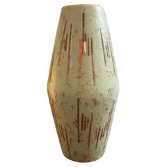 Vaso tedesco modernista in ceramica verde degli anni '60 di Scheurich