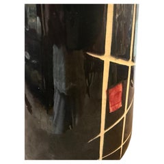 Vaso tedesco in ceramica nera, realizzato a mano in stile modernista degli anni ’60