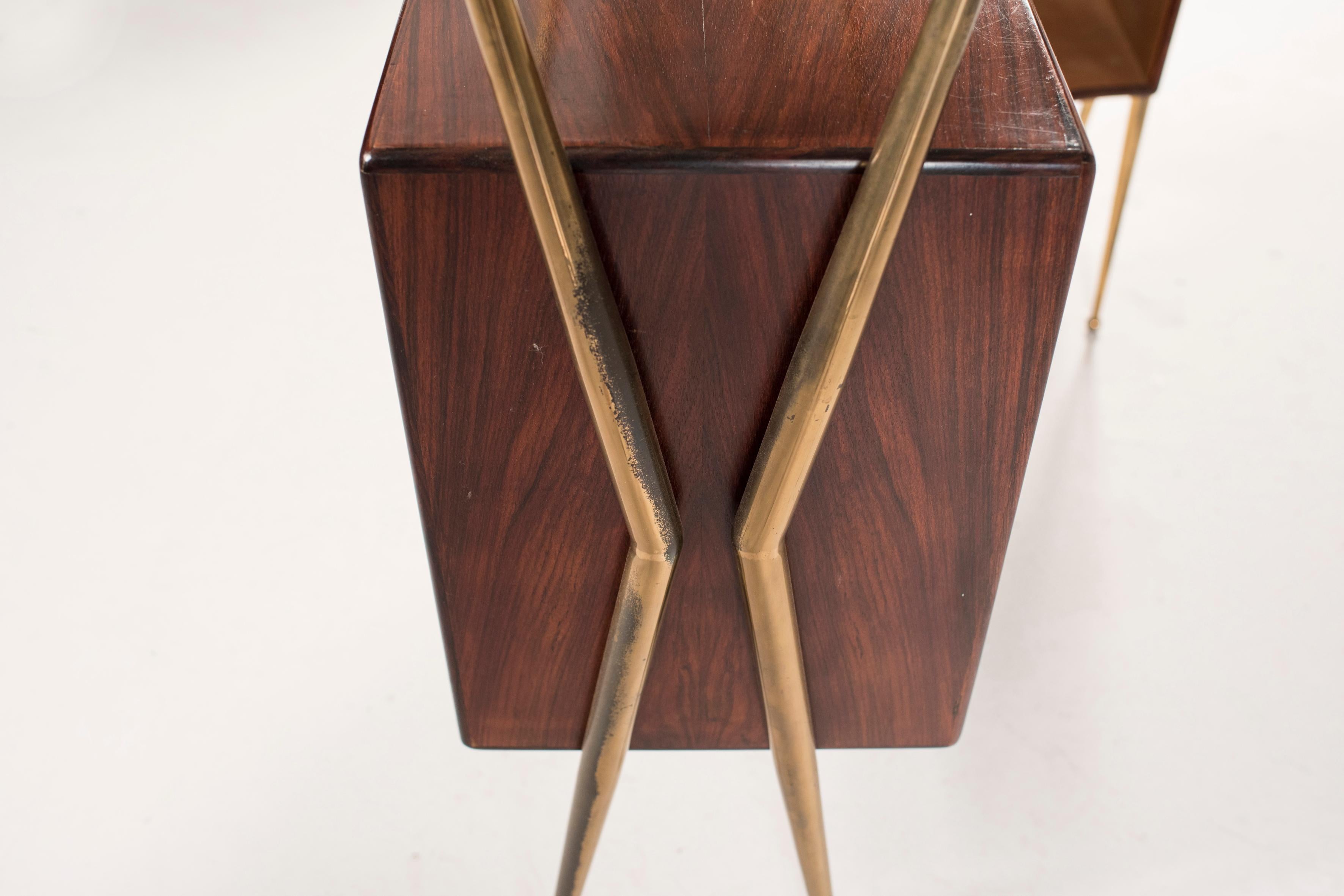 1960s Modernist Italian Cocktail Bar Set Cabinet and stools Gio Ponti Manner 2