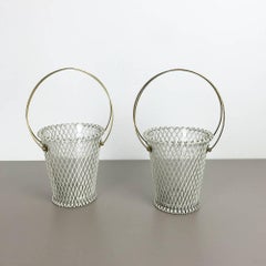 1960s Modernist Mategot Style Set of Two Flower Pot Plant Stands Vases, France