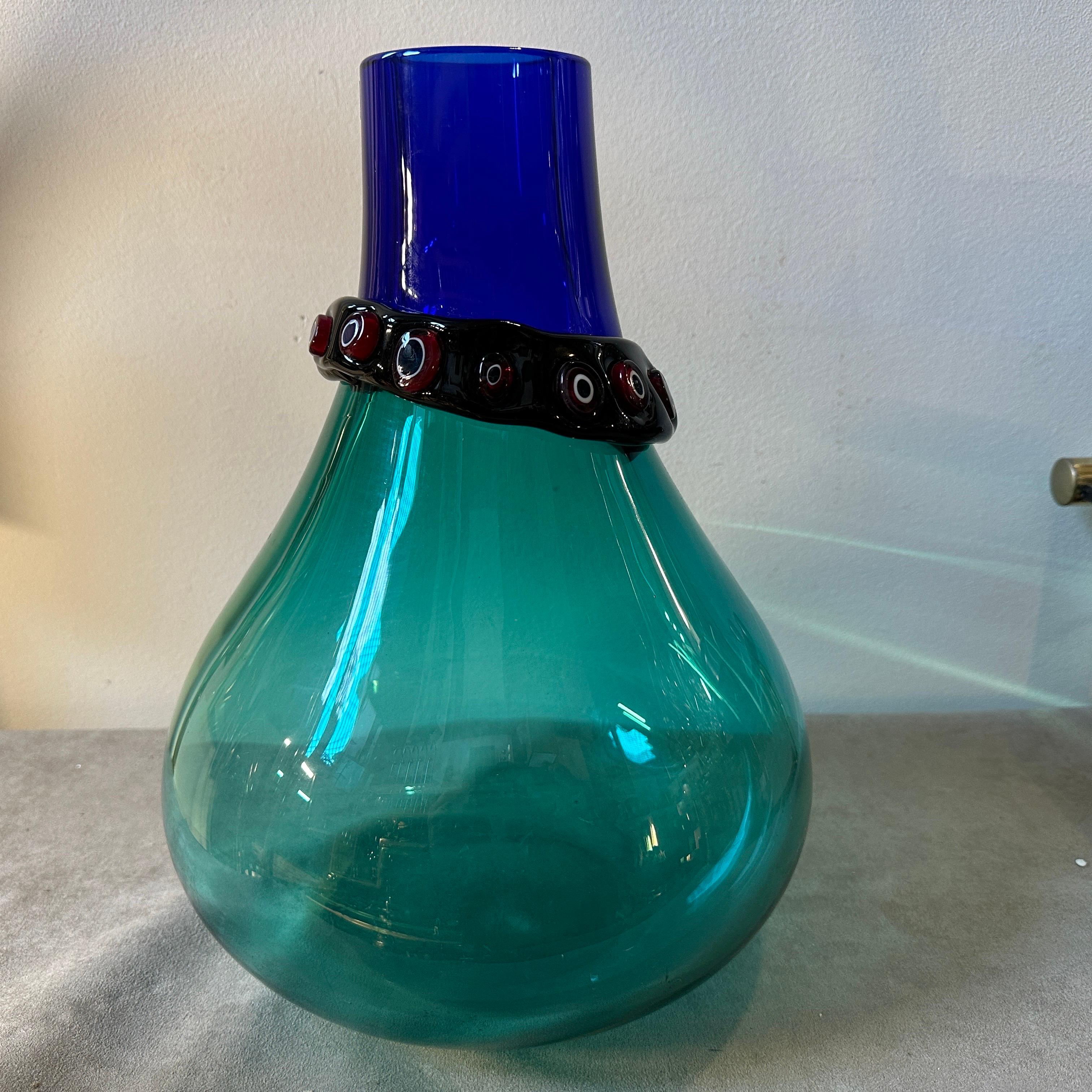 Italian 1960s Modernist Murano Glass Incalmo Vase by Alfredo Barbini