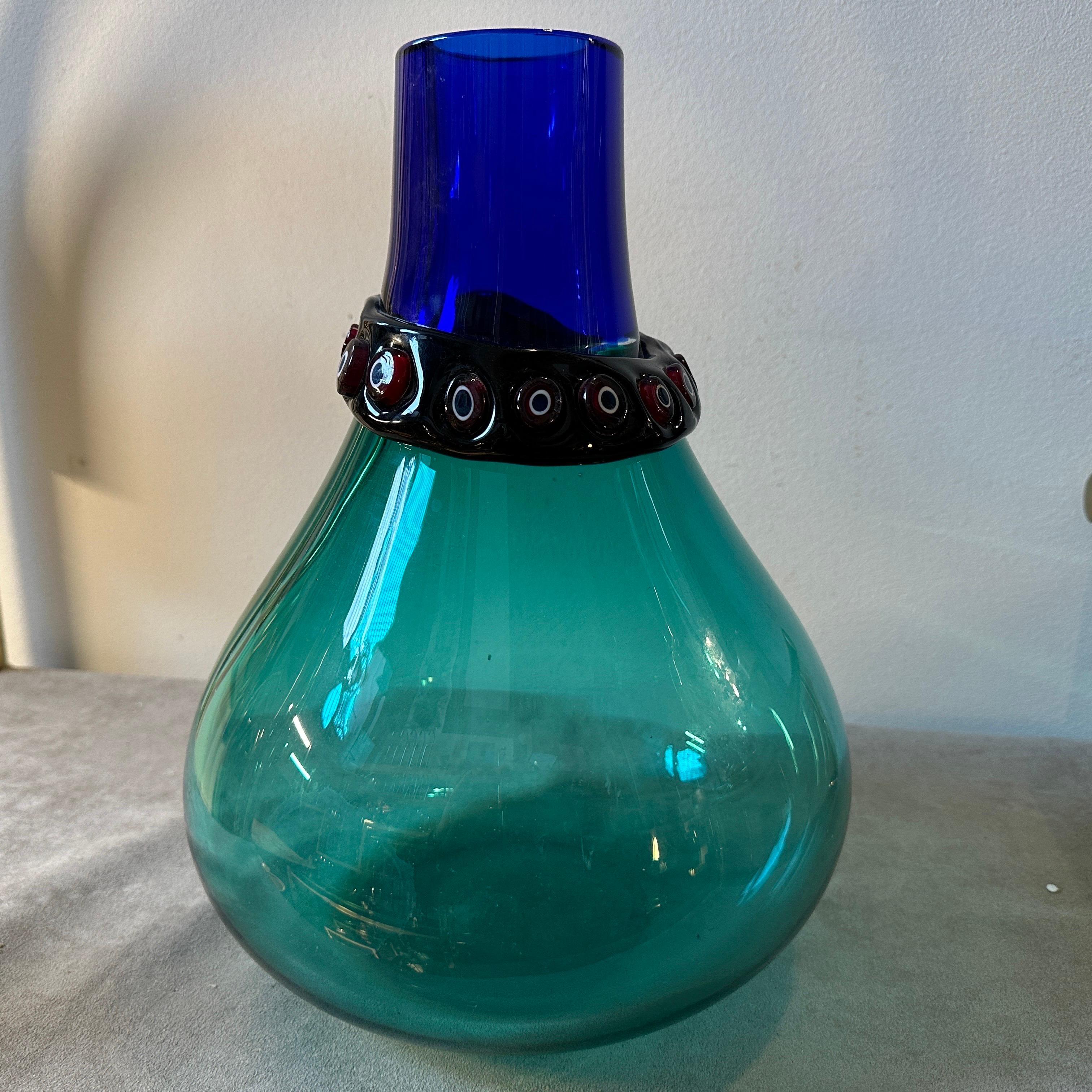 1960s Modernist Murano Glass Incalmo Vase by Alfredo Barbini 1