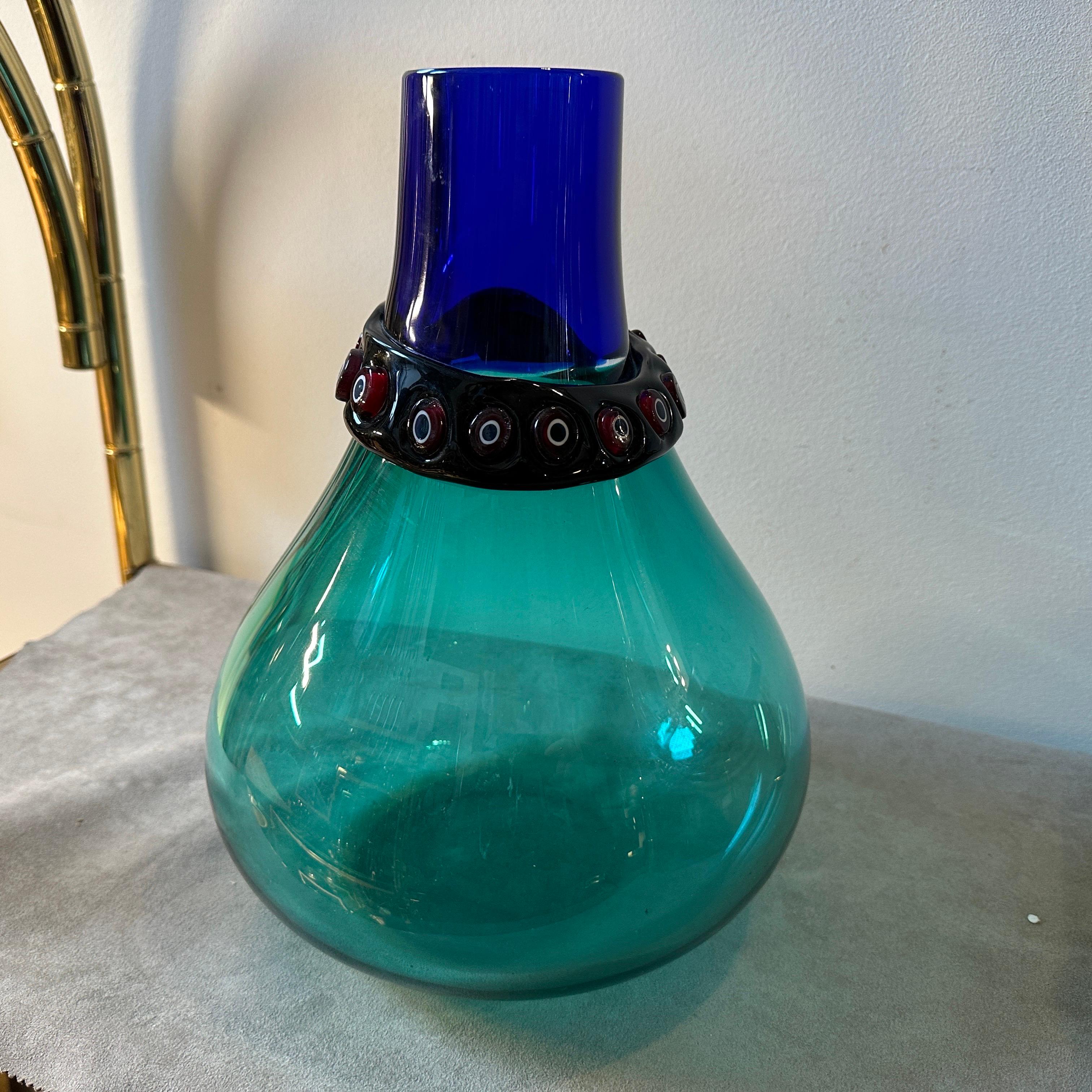 1960s Modernist Murano Glass Incalmo Vase by Alfredo Barbini For Sale 2
