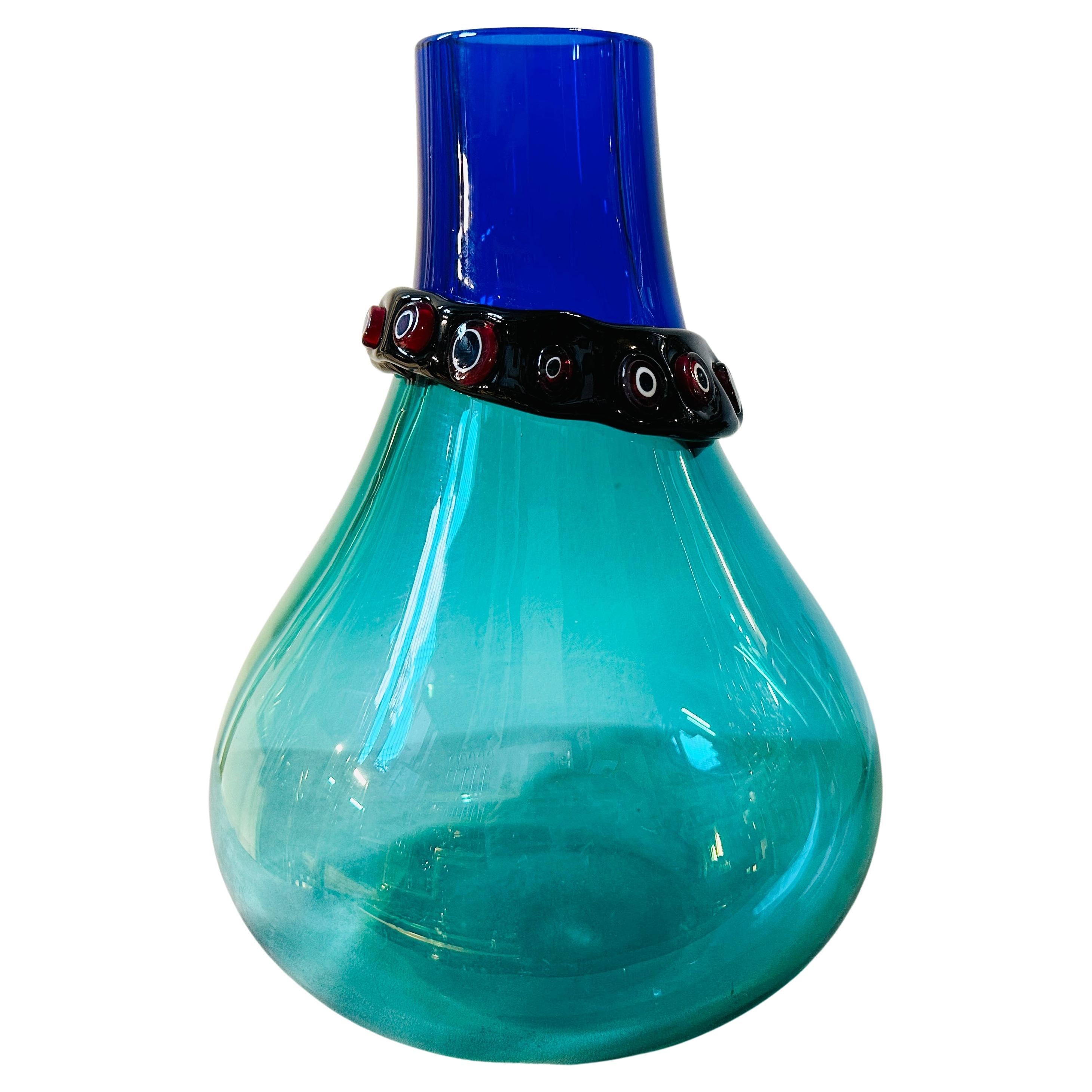 1960s Modernist Murano Glass Incalmo Vase by Alfredo Barbini For Sale