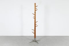 1960s Modernist Organic Pine Coat Tree with Star Base
