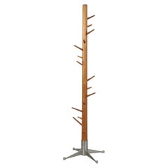 1960s Modernist Organic Pine Coat Tree with Star Base