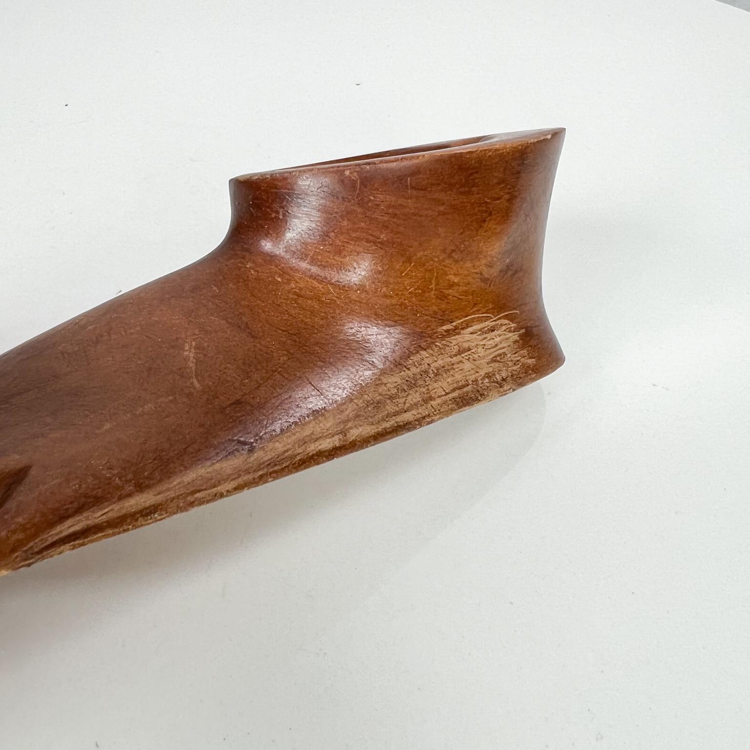 1960s Modernist Ashtray Pipe Holder Hand Carved Wood Foot 7