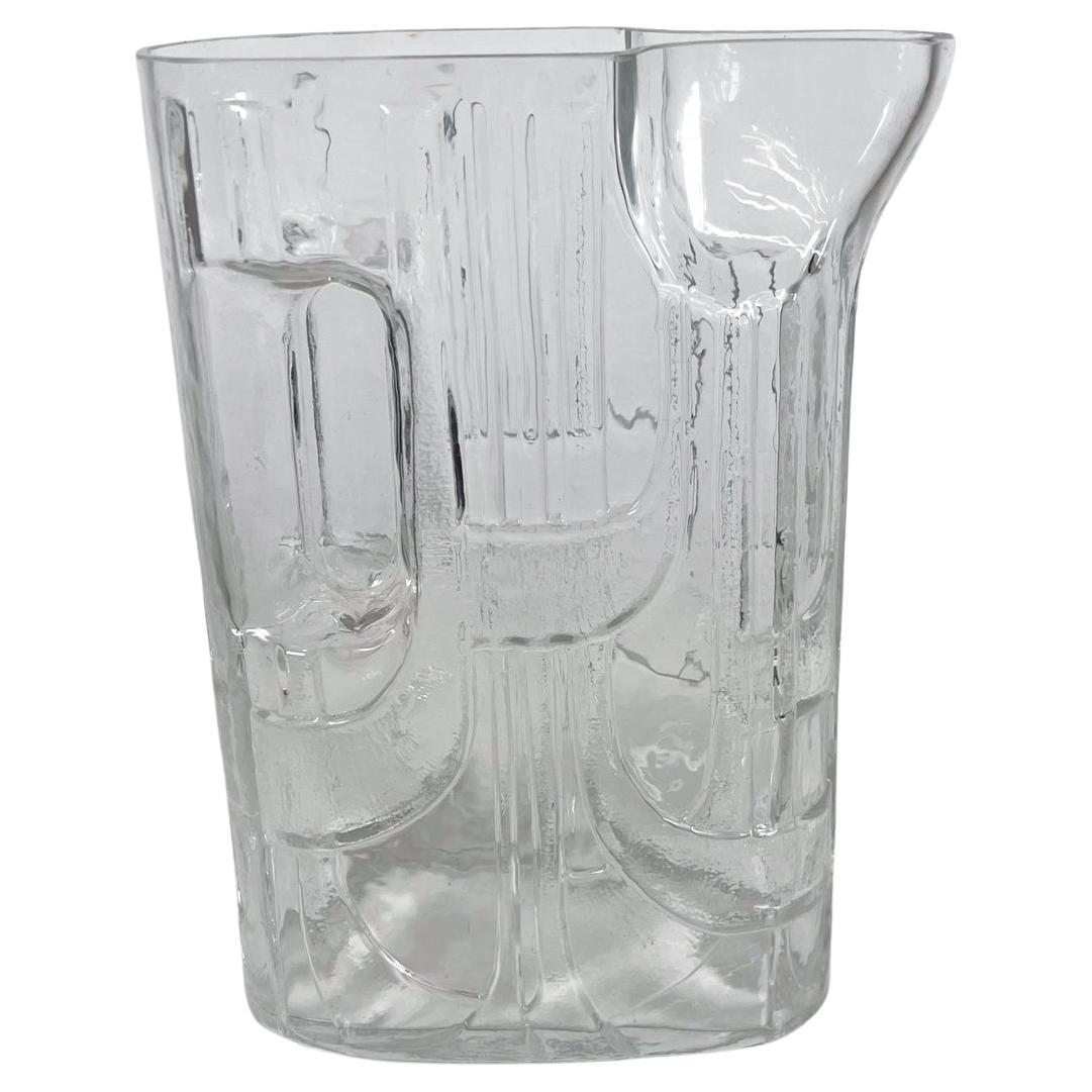 1960s Modernist Pitcher Art Glass Crystal by C.J. Riedel for Riedel For Sale