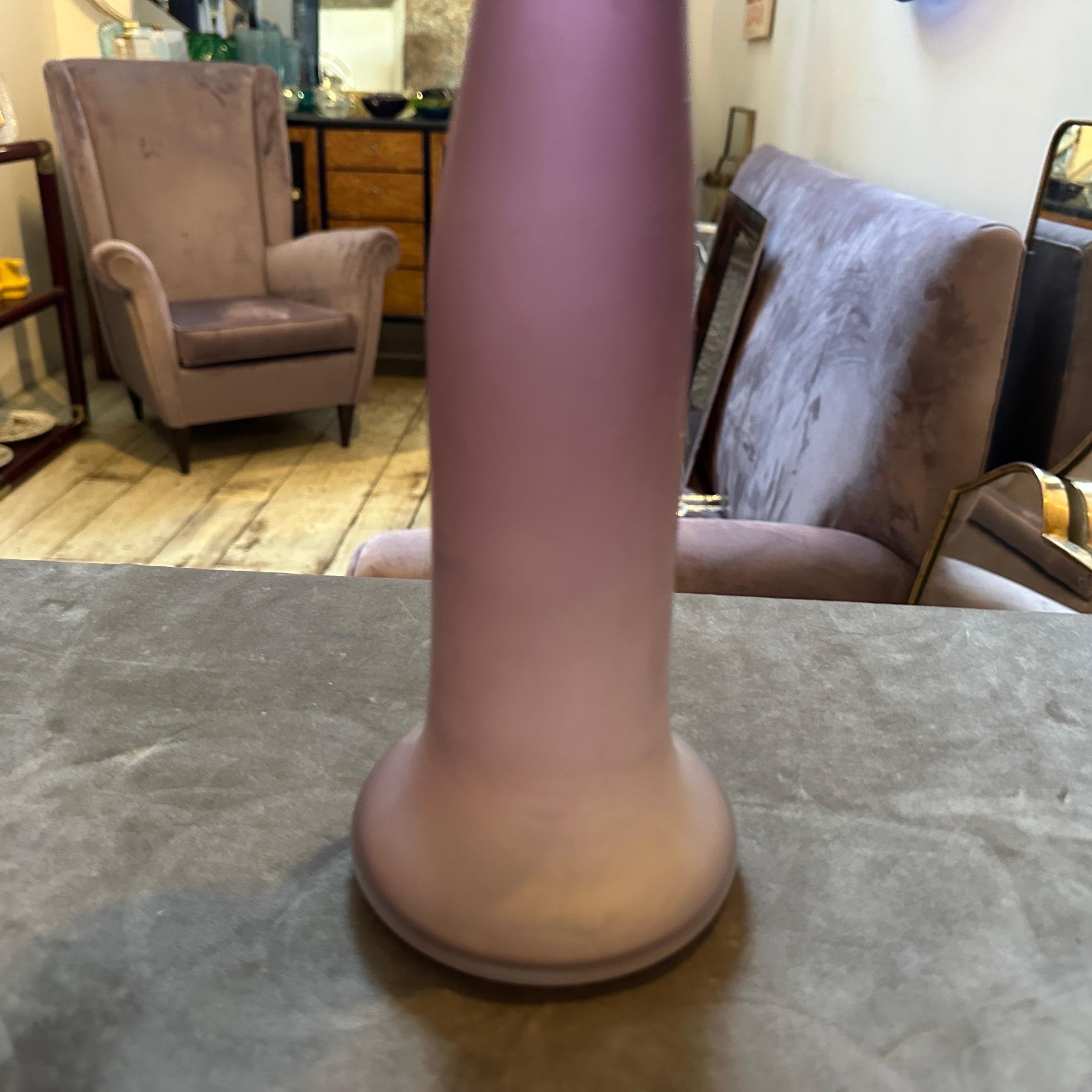1960s Modernist Purple Scavo Murano Glass Vase by Cenedese For Sale 4